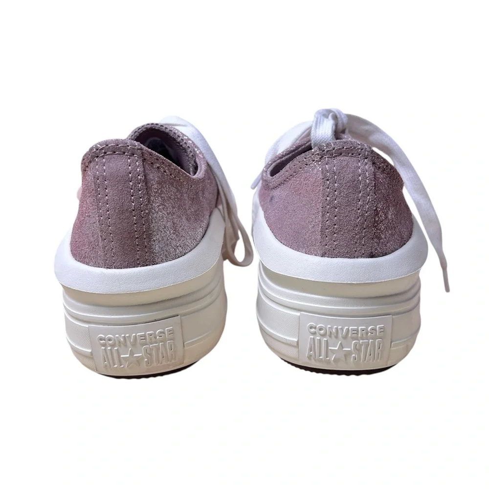 Converse Chuck Taylor All Star Platform Sneakers Metallic‎ Pink Silver Size 8.5 - Picture 3 of 10